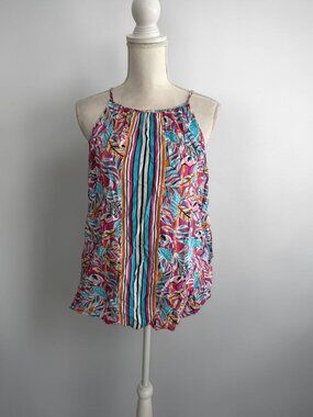 CROWN & IVY Flamingo Print Tank Top Size Small